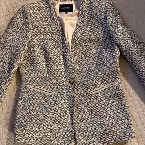 Lafayette 148 New York Tan & Cream Tweed Single-Button Blazer